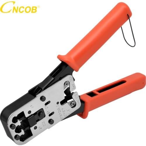 CNCOB Cable Crimper,3 Modular Crimping Tools for cut,strip,and crimp 8P8C/RJ-45,6P6C/RJ12,6P4C/RJ-11,4P4C&4P2C in one tool