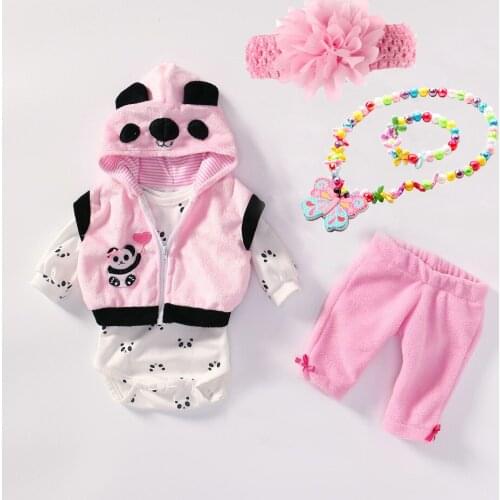 Reborn baby doll Clothes Fit 50-55cm Bebes reborn bonecas silicone reborn baby doll accessoreis with bracelet necklace