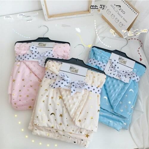 Baby Blanket Swaddling Newborn Thermal Soft Fleece Blanket Winter Solid color Bedding Quilt Infant Bedding Swaddle Wrap