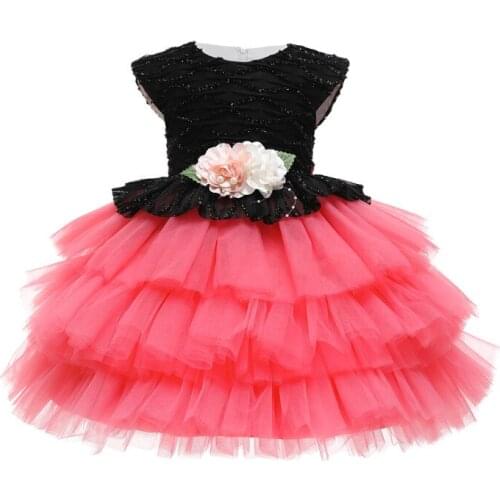 Toddler Baby Girls Birthday Dress For 1 Year Newborn Wedding Children Kids Elegant Christening Party Flower Ball Gown Clothes