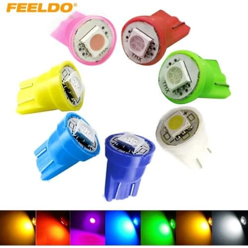 4Pcs DC12V Car 168 194 T10 5050 Chip 1SMD 1 LED Wedge Base Car LED Light Bulbs 7-Color #FD-1525