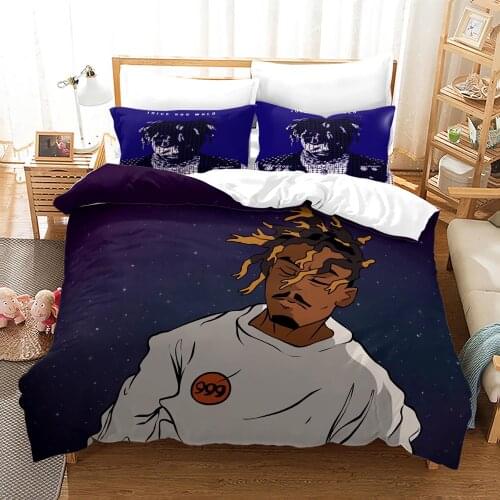 Juice Wrld Bedding Set Single Twin Full Queen King Size Stars Juice Wrld Bed Set Childrens Kid Bedroom Duvetcover Sets 3D 010