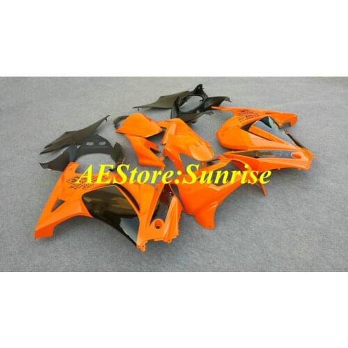 Injection mold Fairing kit for KAWASAKI Ninja ZX250R 08 09 10 12 ZX 250R EX250 2008 2012 Orange black Fairings set+gifts KF66