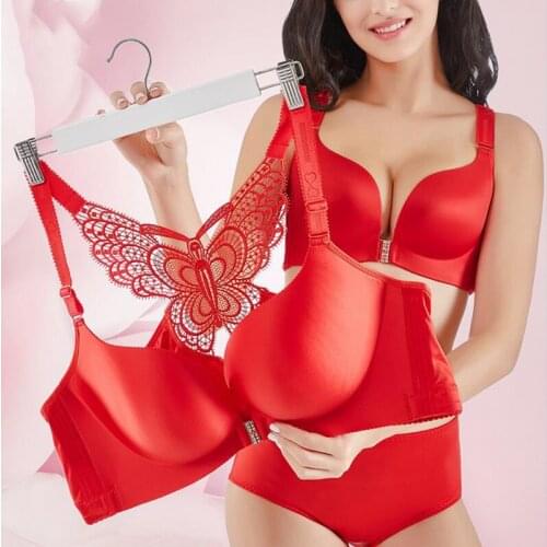 Fashion Women Sexy Lace Bra Deep V Brassiere Shaping Padded Bras Underwear Embroidery Lingerie plus size bra D E Cup