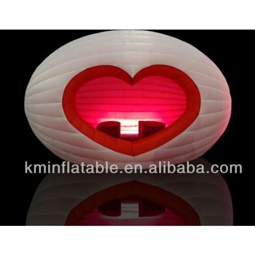 5mx3.5mx3mH white red inflatable dome tent for wedding party heart door inflatable love room inflatable igloo shelter oval tent