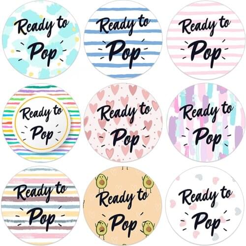 Ready To Pop Round Stickers Baby Shower Sticker Labels Seal Stickers Gender Reveal Parties Celebration Decorations