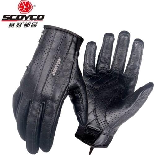 2018 Summer New SCOYCO Retro Motorcycle Gloves Locomotive Knight Riding Motorbike Glove Breathable weara can Touchscreen MC50