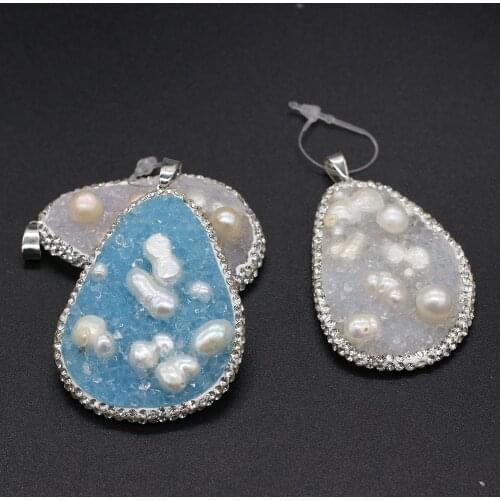 Natural Stone Pendant Irregular Shape Resin Pearl Exquisite Charm for Jewelry Making DIY Necklace Earrings Accessories