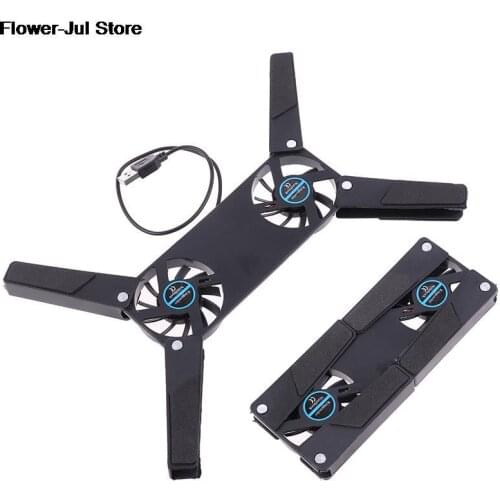 CPU Cooler Foldable USB Cooling Fan Mini Octopus Cooler Pad Quiet Stand Double Fans for 7-15 inch Notebook Laptop
