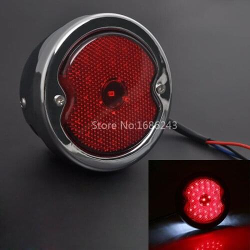 Retro Motorcycle Rear LED Tail Brake License Plate Light For Harley 883 Sportster Dyna Cafe Racer Bobber Brake Stop Tail Light