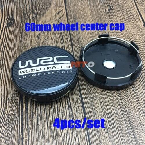 Grid Gray 4pcs/ set 60mm 2.36" Decoration Car Styling Wheel Center Cap Dust-proof Wheel Hub Cap For WRC 3D Label Decal Sticker