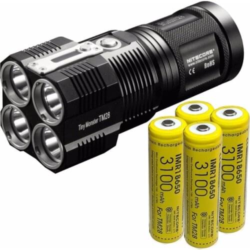NITECORE TM28 Rechargeable Fashlight 4* CREE XHP35 HI LED max 6000 lumen searchlight 8 working modes beam throw 655 meter torch