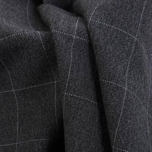 Suit Fabric Grey White Plaid Check 420g/m2 For Uniform Suits Blazer Pants Tuxedos Tissu Telas T/R/SP Soft Smooth 100X150cm