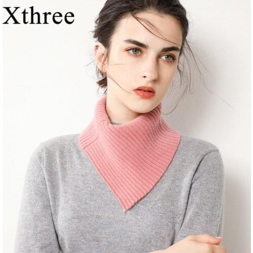 Xthree Cashmere Scarf Women Thick Warm Shawls Wraps Lady Solid Knitted Winter Scarves Fashion Pashmina Blanket Quality Foulard