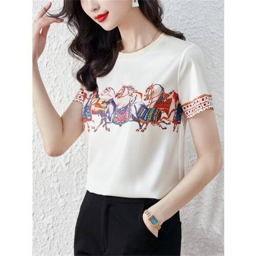 Женские шелковые футболки YoYo Bingo China At AliExpress