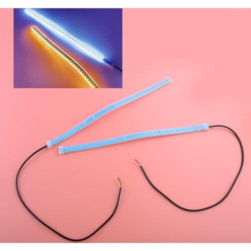 1 Pair Universal Silcone 12V LED Car Front Van Trunk Turn Signal Daytime Running Light Lamp Flexible Strip