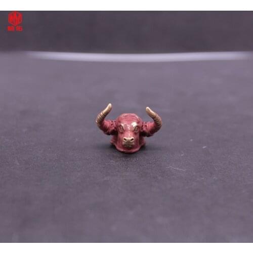 1PCS Bull Head Hand-Cast Paracord Beads Lanyard Beads Brass Pendant EDC Keychain Pendant Knife Lanyard