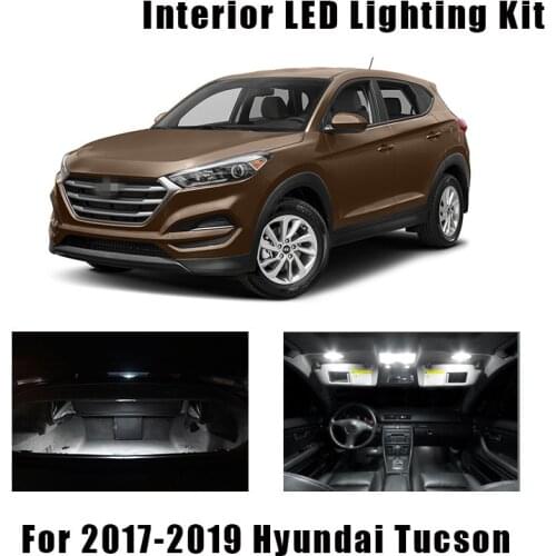 12pcs White Bulbs Car LED Interior Map Dome Light Package Kit Fit For 2017 2018 2019 Hyundai Tucson Trunk Mirror License Lamp