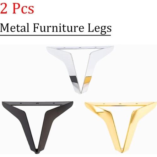 2 Pcs Feet for Metal Light Luxury Hardware Furniture, Table Chair Mount Sofa TV Cabinet Bathroom Gold Black Support Feet