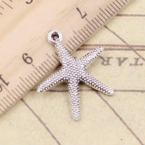 20pcs Charms Starfish 26x22mm Tibetan Silver Color Pendants Antique Jewelry Making DIY Handmade Craft
