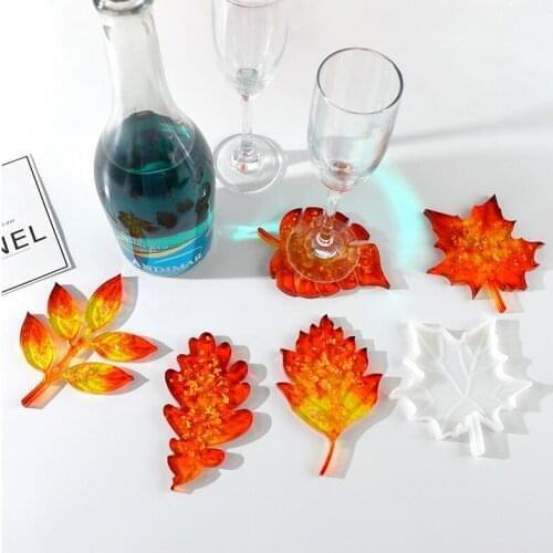2020 New Transparent Silicone Mould Resin Decorative Craft DIY Leaf shaped coaster Mold epoxy resin molds for jewelry