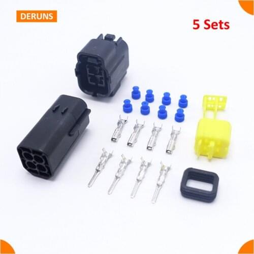 Brand New 5sets Kits High Quality 4pin Way Super Sealed Waterproof Electric Wire Connector Plugs For Car Free Shipping