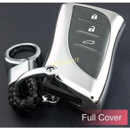 Car Key Chain Ring Fob Cover Case Holder For Lexus ES UX LC LS 200 250 250h 300e 300h 350 500 500h Silver