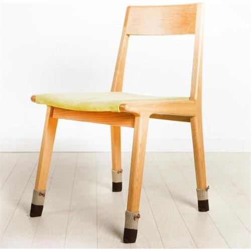4 PCS / Pack Table And Chair Legs Covers Table Foot Pad Knitted Stool Foot Cover Non-Slip Chair Legs Cover Floor Protector