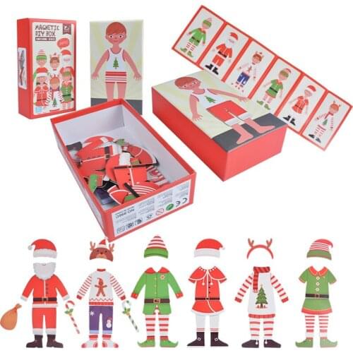 Magnetic Jigsaw Puzzle Toys Children Dress Up Magnetic Jigsaw Puzzle Early Education Learning Body Organ Puzzle Toy Holiday Gift