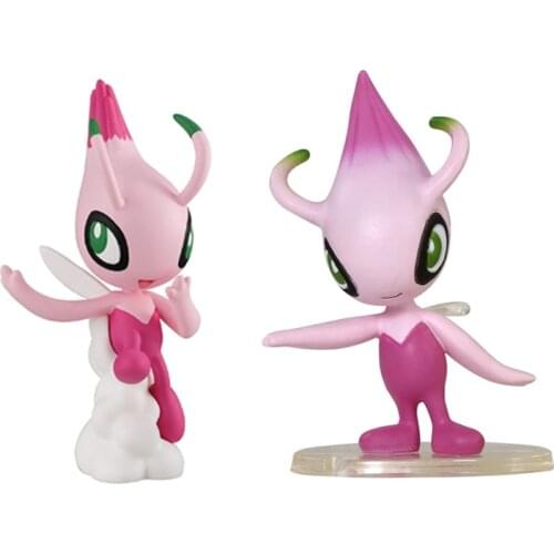 TAKARA TOMY Pokemon Cartoons Anime Figures Model Toys Celebi Pocket Monsters Action Figure Collection Model Dolls Kids Gifts