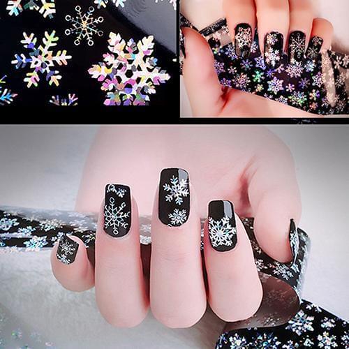 Hot sale 1 Sheet Christmas Snowflake Pattern Nail Foils Nail Art DIY Transfer Sticker Paper Nail Art Tools Easy to Use