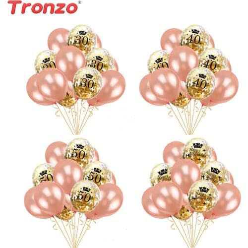 Tronzo Happy Birthday Party Confetti Balloon 30/40/50th Crown Birthday Confetti Balloons For Birthday Party Decorations Kids