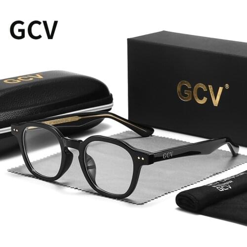 GCV Expensive Materials Acetate Johnny Depp Glasses Men Women The Blu-Ray Computer Goggles Round Transparent Eyeglass Frame