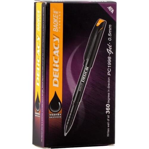 12 Baoke PC1998 Gel Pen Black Pen 0.5mm Metal Pen Holder Red Pen Student Use Exam Special Office Blue Box