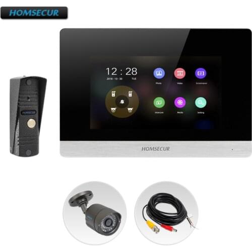 HOMSECUR 4 Wire AHD Hands-free Video Door Phone Intercom System with 1.3MP Silver Camera BC011HD-S+BM716HD-S