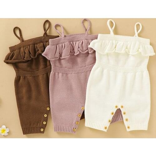 Autumn Infant Sweet Kids Baby Girl Pure Color Sleeveless Braces Jumpsuit Newborn Baby Girl Rompers Baby Girl Clothes Rompers