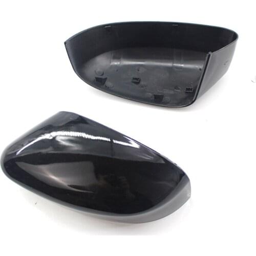 2Pcs Black Car Door Rear View Mirror Cover Gloss Rearview Mirror Caps Car Styling Side Mirror Cover Replacement For Ford Focus