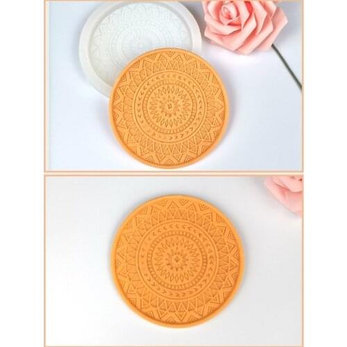 DIY Round Coaster Silicone Molds Tea Mat Coaster Molds for Resin Casting Mold T84A