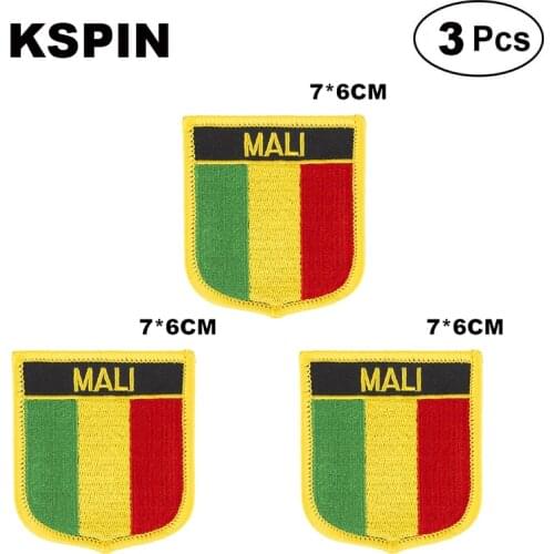 Mali Shiled Shape flag patches national flag patches for Cothing DIY Decoration