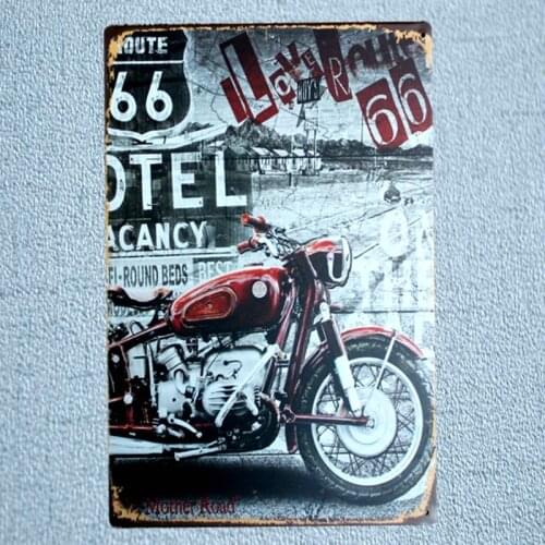 Route Motorcycle Vintage Plaque Painting Metal Wall Garage Bar Home Art Craft Decor Cuadros 30X20CM A-5660