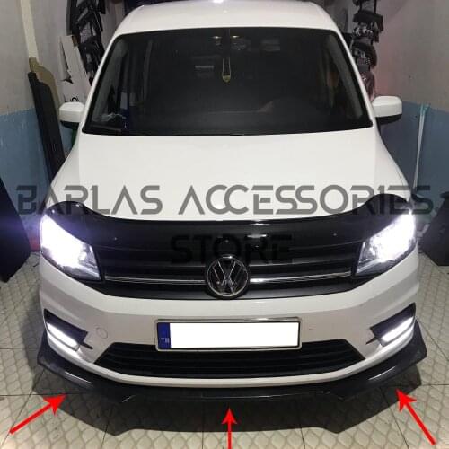 Volkswagen Caddy Front Bumper Attachment Gloss Black 3 Pcs