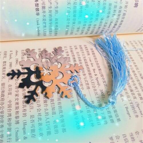 Newest Snowflake Metal Tassels Bookmark Wedding Supplies Lottery Game Gift Wedding Favor Back To School Students Favors 50Pcs