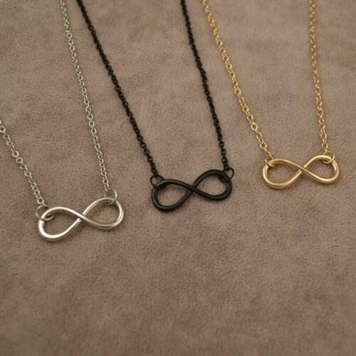 New Sales Fashion Luxury Charm Alloy Chain Infinity Pendant Necklace Jewelry Woman 8 Word Necklace