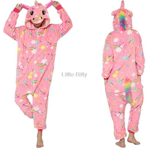 One Piece Hooded Kigurumi Pajamas Unicorn Pajamas for Adult Teenager Pajamas Homewear Baby Nightsuits Rainbow Unicorn Pyjamas
