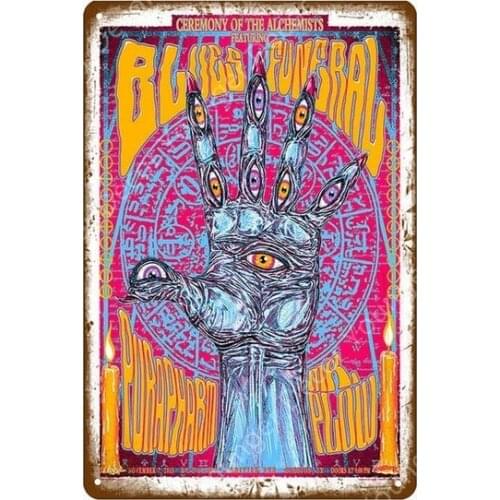 Retro Rock Roll Poster Country Music Jazz ACDC Metal Signs Vintage Band Party Decor Pub Bar Cafe Club Wall Decoration