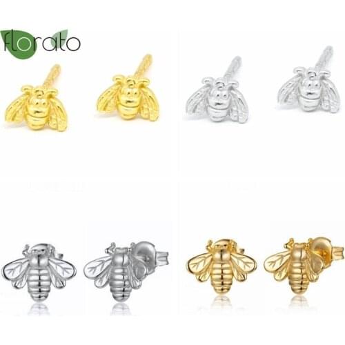 YUXINTOME 925 Silver Ear Needle Womens Bee-Shaped Earrings Custom Small Animal Stud Earrings Cute Gifts Fashion Small Jewelry