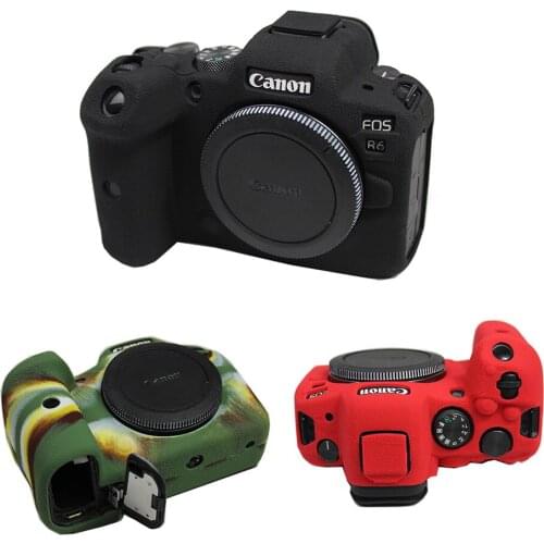 Silicone Armor Skin Case Body Cover Protector for Canon EOS R6 DSLR Camera Bag shell protective pouch