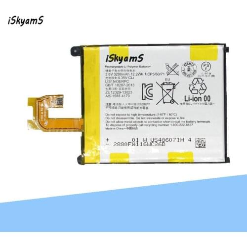 ISkyamS 1x 3200mAh LIS1543ERPC Replacement Li-ion Battery For Sony Xperia Z2 L50 L50W L50U L50T D6502 D6503