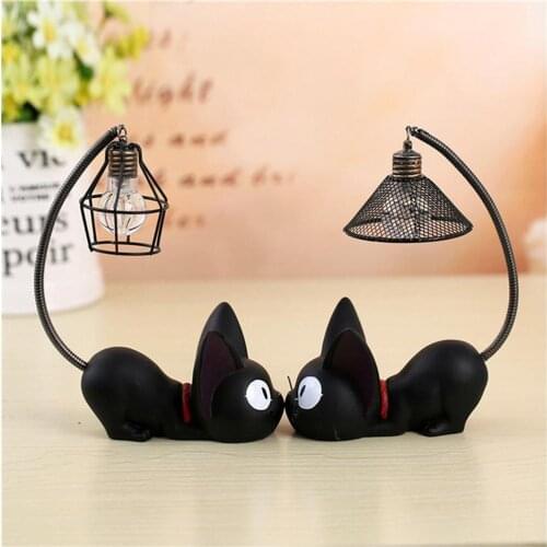 Creative Resin LED Night Light Cute Cat Animal Night Light Home Decoration Kitty Table Lamp Children Cartoon Room Lamp Kid Gift