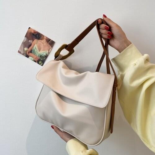 Large Capacity Retro PU Leather Big Crossbody Shoulder Bags for Women Summer Ladies Trendy Handbags